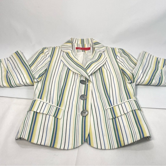 Ann Klein Vintage Striped Button Blazer Size S - Picture 3 of 10